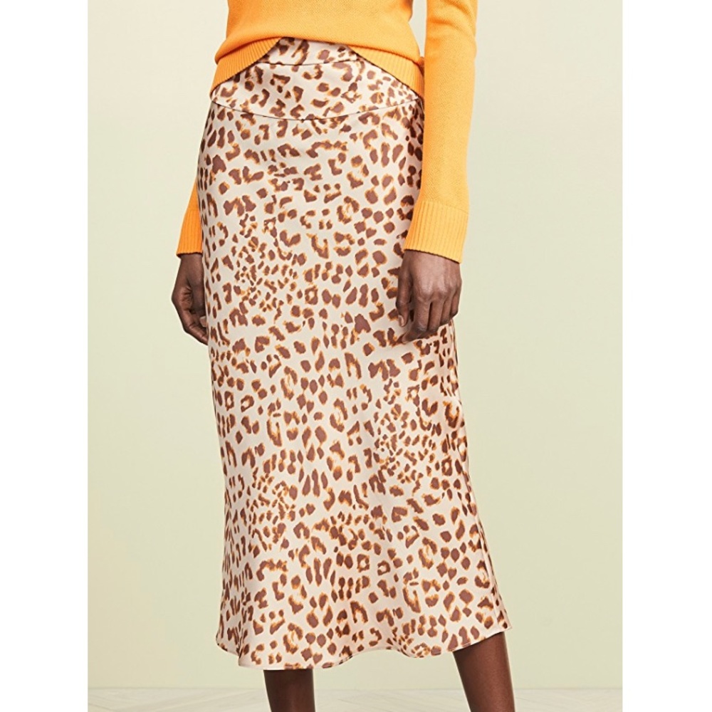 Free People Normani Leopard print bias cut skirt 2